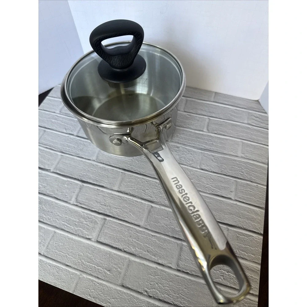 Masterclass Premium Cookware Stainless Steel Sauce Pan 1.5 L‎ W\ Lid Induction